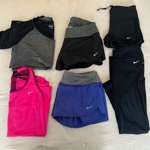 nike bundle (dri-fit tank, t-shirt, shorts, leggings)